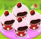 Fazer cupcakes de chocolate com cereja