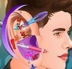 Justin Bieber tratamento do ouvido infectado