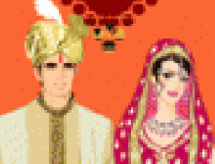 Vestindo o casal indiano