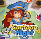Voar com pilota de desenhos animados